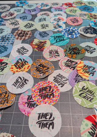 Fabric Pronoun Buttons