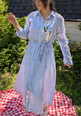 Flower Portrait Shirt Dress Flower Portrait Shirt Dress